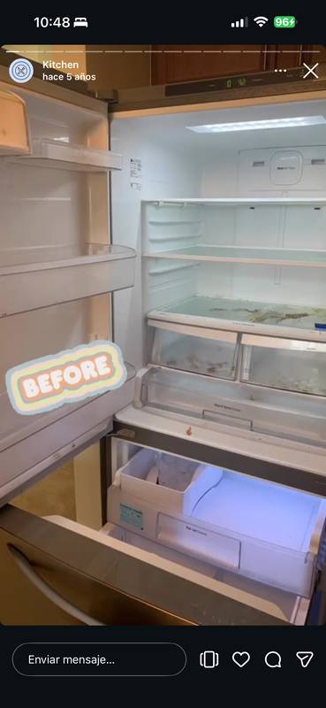 Refrigerator before cleaning